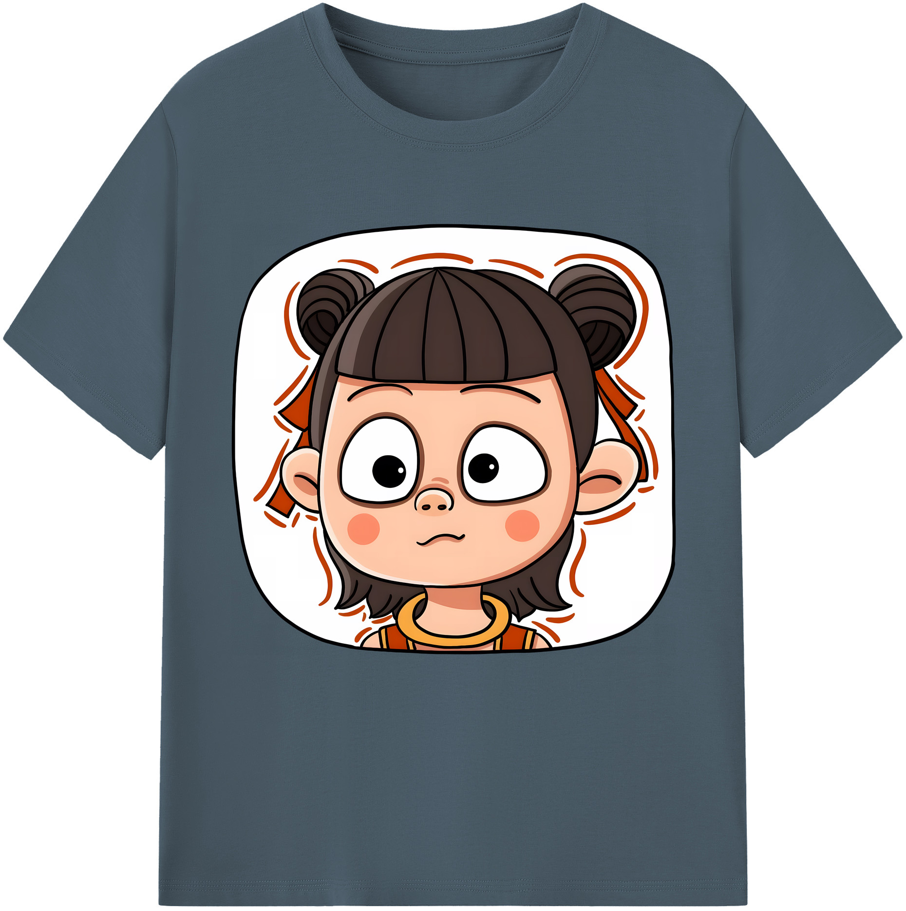（画像用） Ne Zha 2 ナタ 魔童の大暴れ 綿100％半袖Tシャツ（フロントプリント）